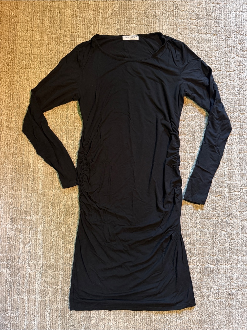 Slim Fit Black Long Sleeve Dress Maternity